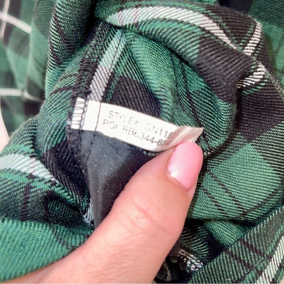 Royal Bones Green and Black Plaid Mini Jumper Skirt Zip Up Size Small - Picture 10 of 13